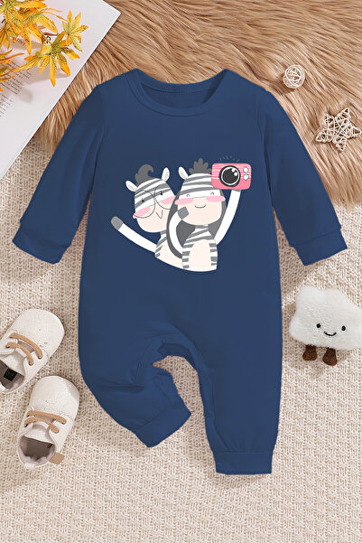 ADABEBEK Baby Jumpsuit - 100% Cotton, Photogenic Pattern, Giraffes Printed 22417