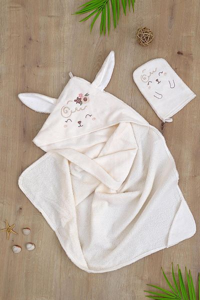 Sitilin Luxury Baby Girl Towel Set - 100% Cotton, Cute Ears Stl6765