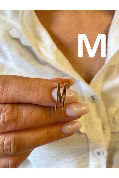 İdole Bijoux Ayarlanabilir M Harfli Yüzük