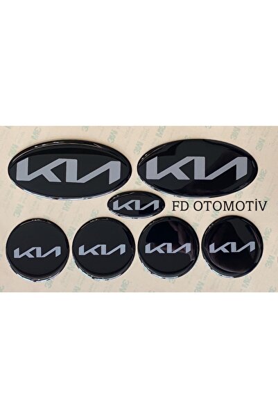 FD Damla Etiket طقم شعار مخصص باللون الأسود والرمادي لكيا سيد/ريو/سيراتو