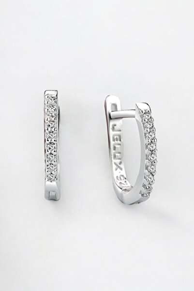 jelux silver Gümüş 925 Ayar Zirkon Taşlı J Küpe
