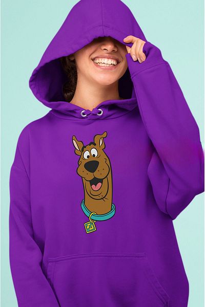 swOzz Scooby Doo Printed Purple 3 Thread Thick Fabric Unisex Sweatshirt Hoodie