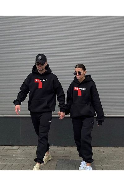 swOzz Super Mom Super Dad Printed 2 Sweatshirts
