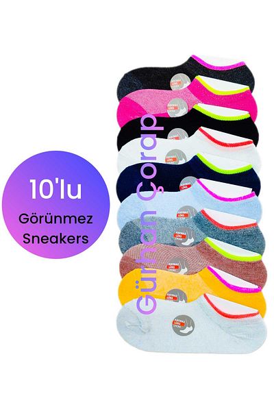 Gürhan Çorap 10 Αθλητικές κάλτσες Cotton Ballerina Sneaker - Ζεύγη Αόρατου Σχεδίου