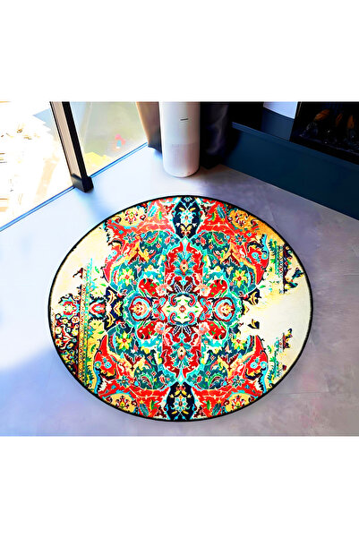 Rugs Modern Halı Mira Round Multicolored Traditional Patterned Woven Base Dec...