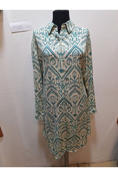 YASEŞA BUTİK ANNE KADIN GENÇ BÜYÜK BEDEN SU YEŞİLİ KREM PANTOLON ÜZERİ YAKALI...