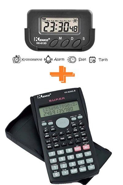 Kenko Öğrenci Seti Kronometre Bilimsel Hesap Makinesi 12 Haneli 240 Fonksiyon...