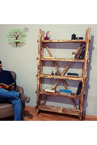 AĞAÇ KÖK TASARIM Ahşap Raf Kitaplık