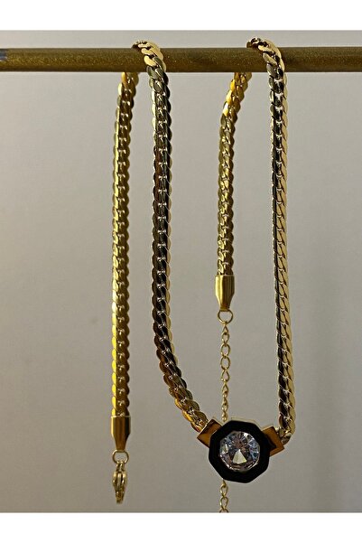 Çelik قلادة سيريناي متعرجة السمك