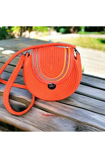 GNG Home Tekstil Natural Jute Rope Shoulder Bag with Strap - Hand-Woven
