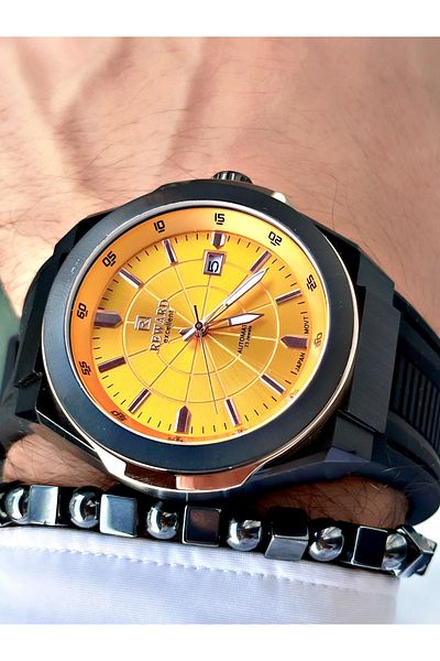 Reward Men's Wristwatch - Black Color, Steel Case, Mechanism, Luxury Bracelet
