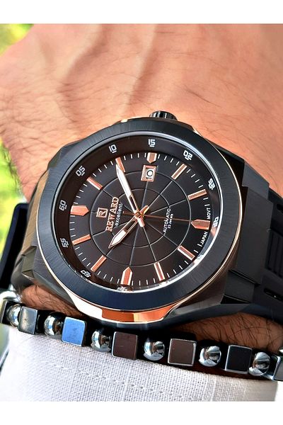 Reward Men's Wristwatch - Black Color, Steel Case, Mechanism, Luxury Bracelet