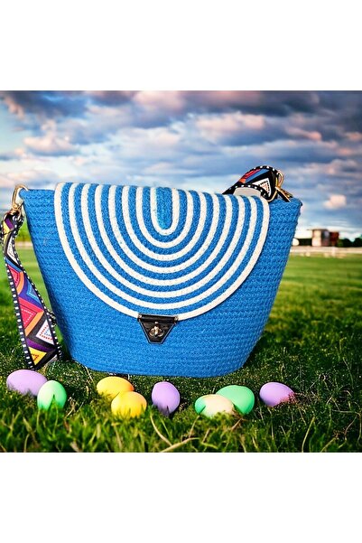 GNG Home Tekstil Geantă de umăr din funie de iută naturală cu curea - țesută manual