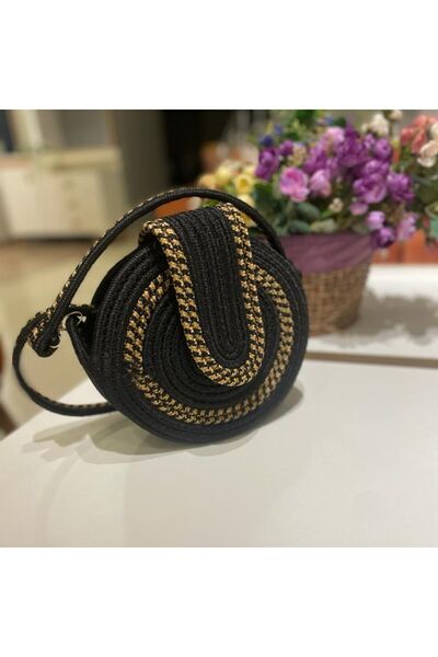 GNG Home Tekstil Ръчно изработена раница от юта, черна