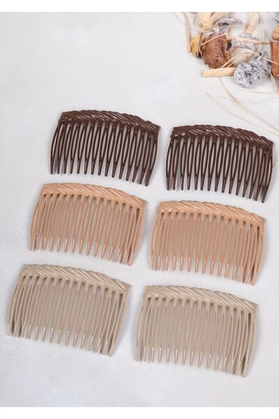 Flyinqshops Kahve Ton 6'lı Yan Tarak Seti