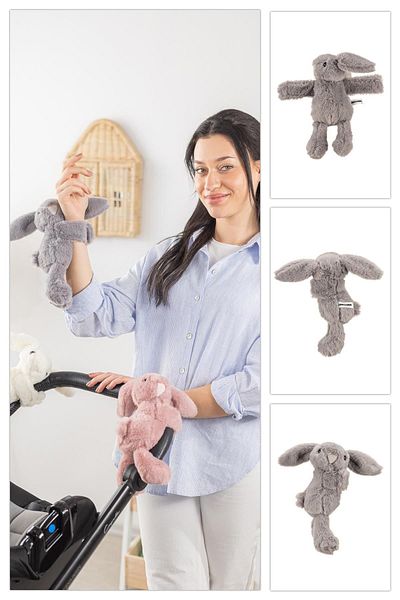 Wellgro Hugging & Embrace Rabbit Toy Gray