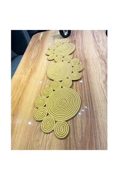 GNG Home Tekstil Alergă decorativă tricotată manual din iuta răchită 30x90