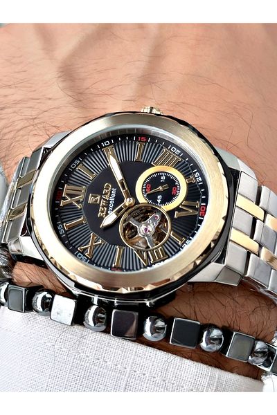 Reward Men's Wristwatch - Gold Silver Color, Case Cord Steel Mechanism, Bracelet Included