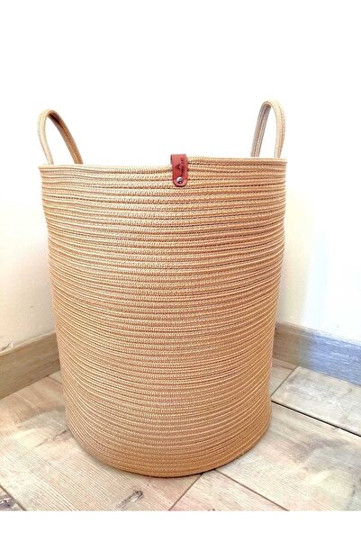 BEVEZ HOME Çok Amaçlı Hasır Sepet, Banyo Sepeti, Dekor Sepet, Havlu Sepeti 36x40