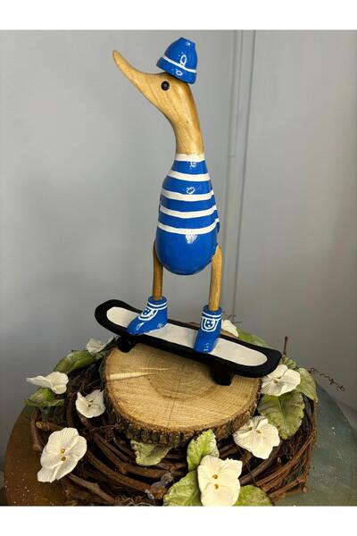 Home Ahşap noel yılbaşı yeni yıl ördek figürü biblo heykel