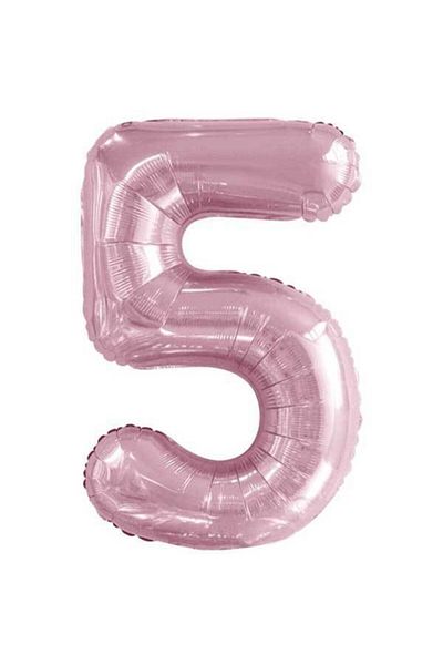 parti sürprizi Baby Pink 5 Number Foil Balloon 100 Cm