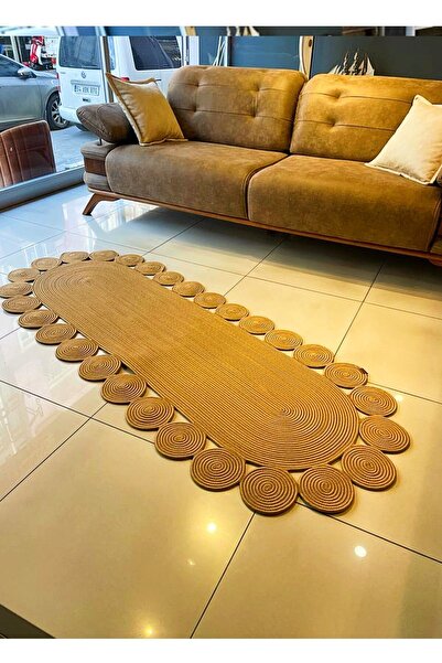 GNG Home Tekstil Jüt Hasır Yıkanabilir Salon Mutfak Balkon Ve Bahçe Royal Ser...