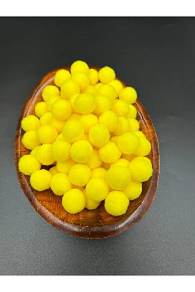 KARAASLAN Sarı Renk Yumuşak Ponpon Silikon 200adet 2cm-20 Mm Ponpon