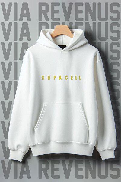 Vordevia Supacell з принтом, 3 нитки, широкий крій, кишеня-кенгуру, капюшон, ...