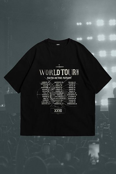 Grove Fashion تي شيرت Tomlinson Louis Concert List Back 2024 مطبوع للجنسين مقاس كبير