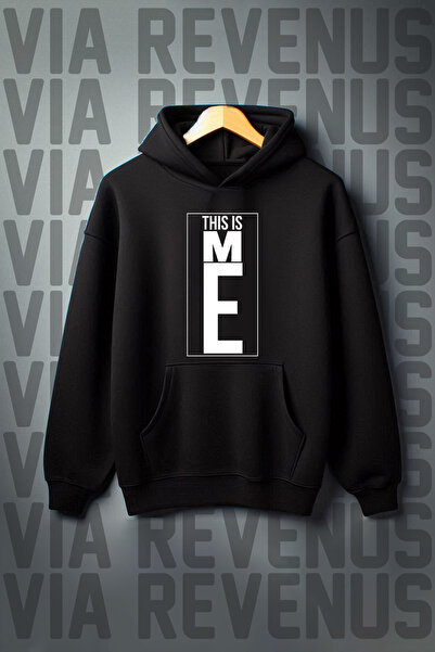 Vordevia Світшот з капюшоном і кишенею з принтом Me - 3 нитки, широкий крій