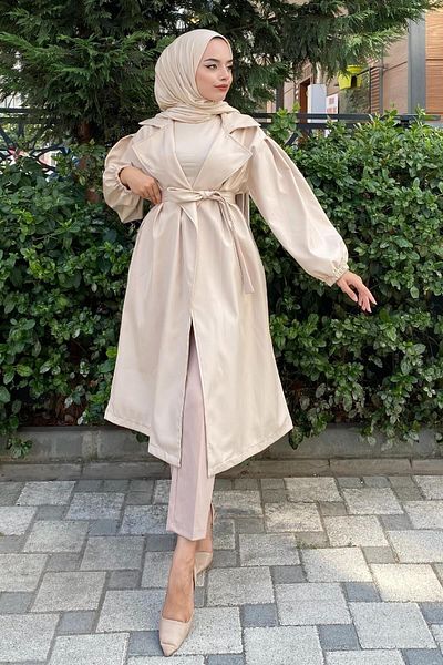 MODAF Balloon Sleeve Waist Trench Coat