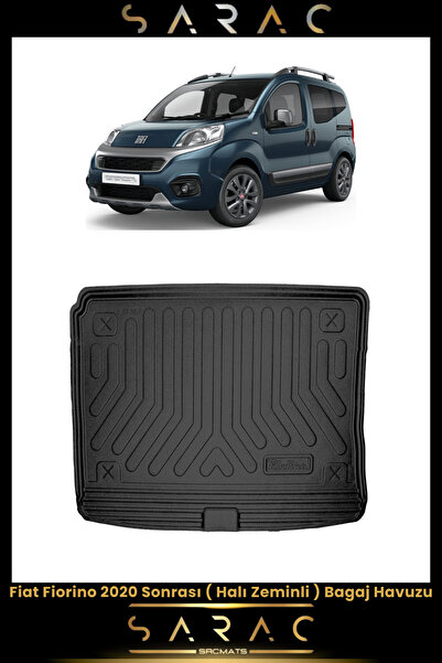 SRCMATS Fiat Fiorino 2023 Model Halı Zeminli Araca Özel 3d Bagaj Havuzu