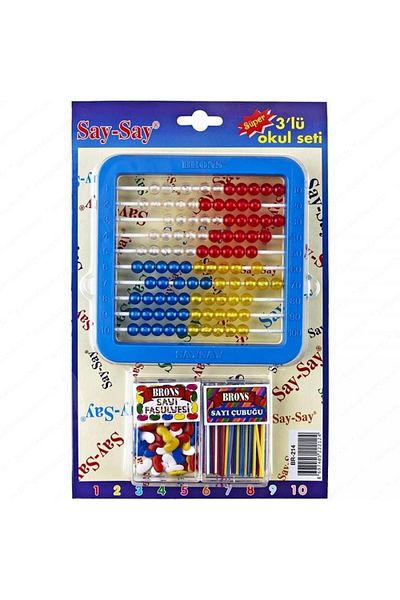 Brons Mishap Abacus Set with Sticks and Beans - Mixed Color 1 Piece