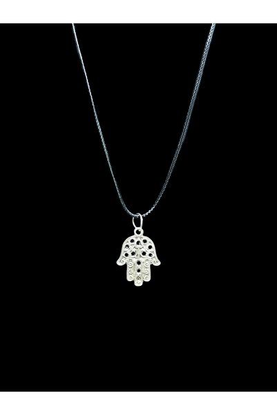 whocares Kadın Kolye Hamsa Eli Fatma Ana Eli Gümüş Kaplama