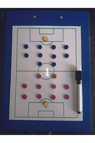 neaznecok Futbol Taktik Tahtası Mıknatıslı Çift Yön Mavi Renk