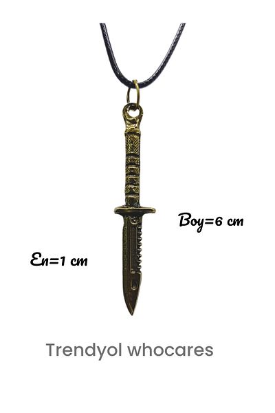 whocares Unisex Necklace Antique Color with Commando Knife Symbol Elegant and Stylish Quality