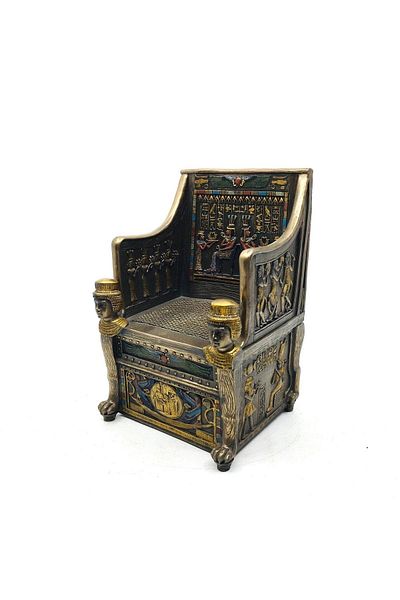 Tüterler Princess Sitamun's Throne Gold Jewelry Box | Decorative Covered Jewelry Box | Ancient Egyptian Box