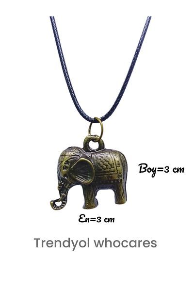 whocares Unisex Necklace Antique Color Embroidered Elephant Symbol Elegant and Stylish Quality
