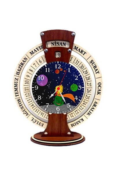 Hediyenibuldun Küçük Prens Ahşap Takvimli Masa Saati