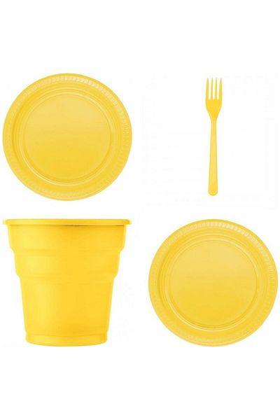 Bkmc Plastic Plate Cup Fork Set of 25