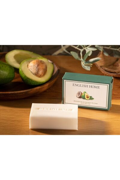 English Home صابون طبيعي بزيت الأفوكادو وزيت جوز الهند 100 جرام أبيض