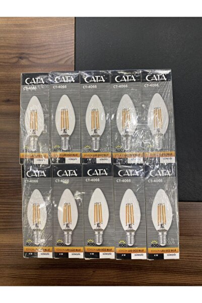 Cata 4w Flamanlı Şeffaf Led Buji Ampul Ct-4066 - Günışığı 10 Lu Paket