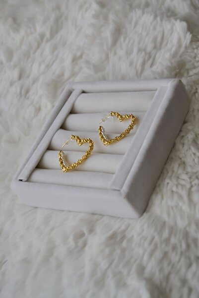 ATELİER GİZEM Xuping kadın kararmaz 14 ayar gold kalp çelik küpe