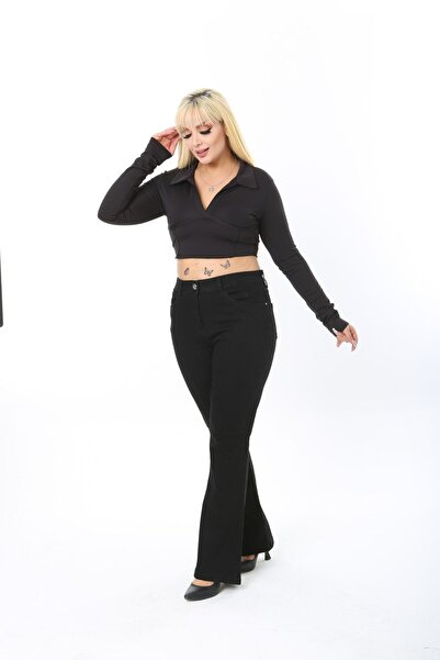 Era Lisa Ispanyol Paça Likralı Büyük Beden Jeans Pantolon