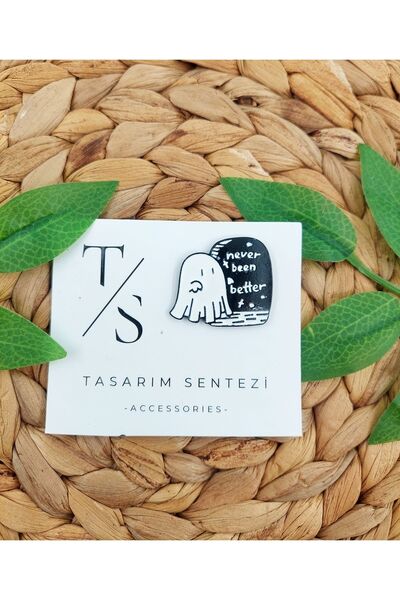 Tasarım Sentezi Rozet Metal Broş Yaka Okul Çantası Kıyafet Şapka Takı Aksesuar Hayalet Halloween Ghost Rosette