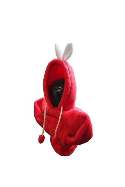 MİRMERRY Red with White Ears Gear Shift Knob Ornament Hoodie Hooded Car Gear ...