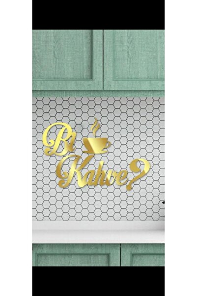 Şirin Lazer Bİ KAHVE GOLD RENK AYNALI PLEKSİ KAHVE KÖŞESİ MUTFAK DUVAR BU