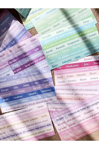 Hume Craft Türkçe Cümle Sticker Seti Bullet Journal Sticker / Defter / Ajanda / Çıkartma / Scrapbook