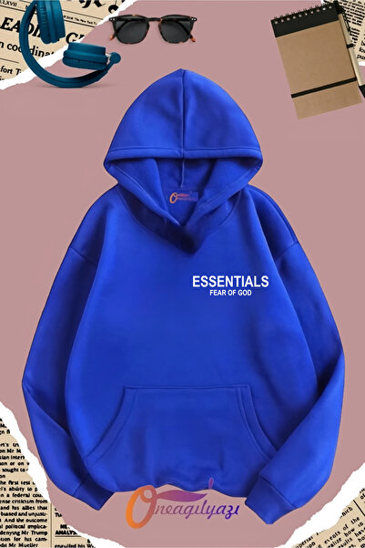 oneagılyazı سويت شيرت بغطاء للرأس ومطبوع من Essentials