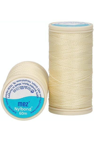 Hobimos Nylbond Mez Coats 2054 - Κρεμ χρώμα, μη απολυμένο κορδόνι με χάντρες, κέντημα και σετ κλωστών Miyuki